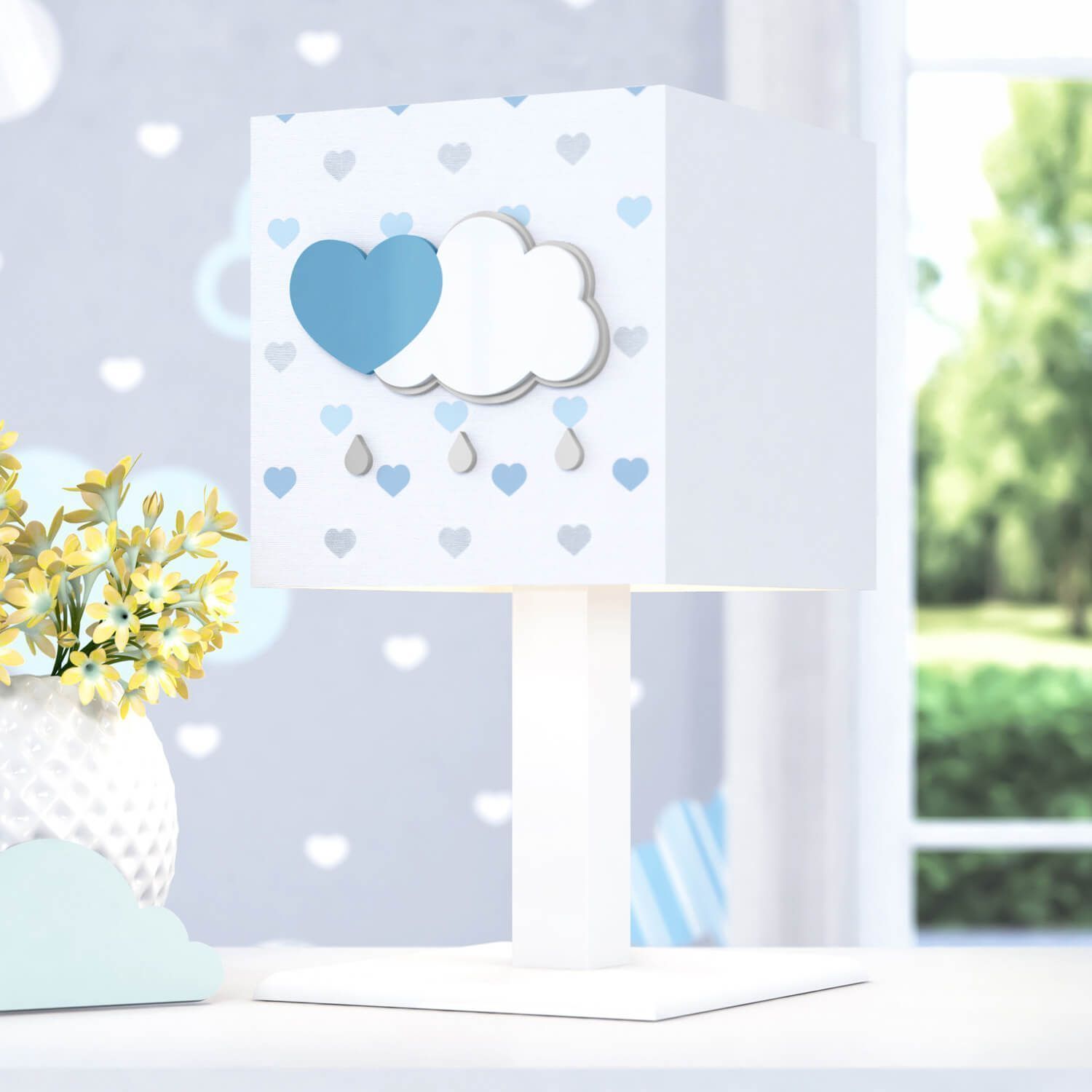 Abajur MDF Chuva de Amor Rosa