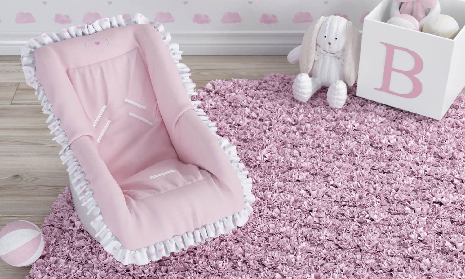 Capa para Bebê Conforto Corações