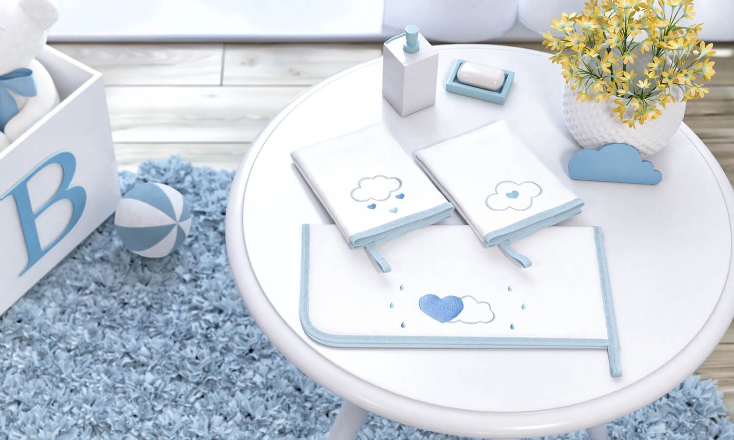 Jogo de Fraldas de Boca Malha Chuva de Amor