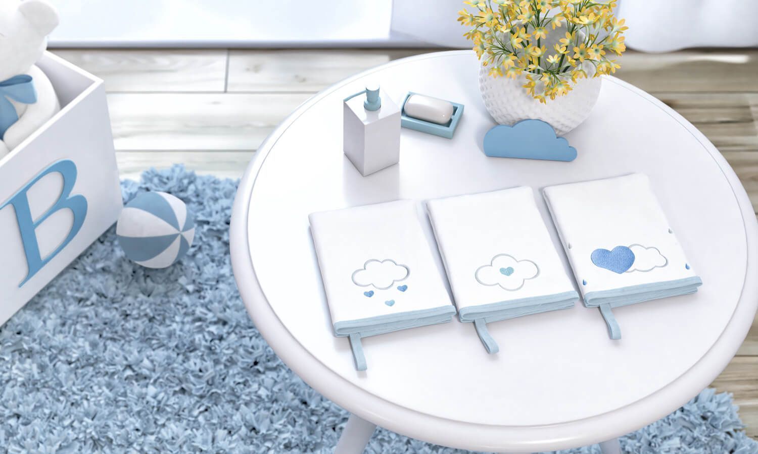 Jogo de Fraldas de Boca Malha Chuva de Amor