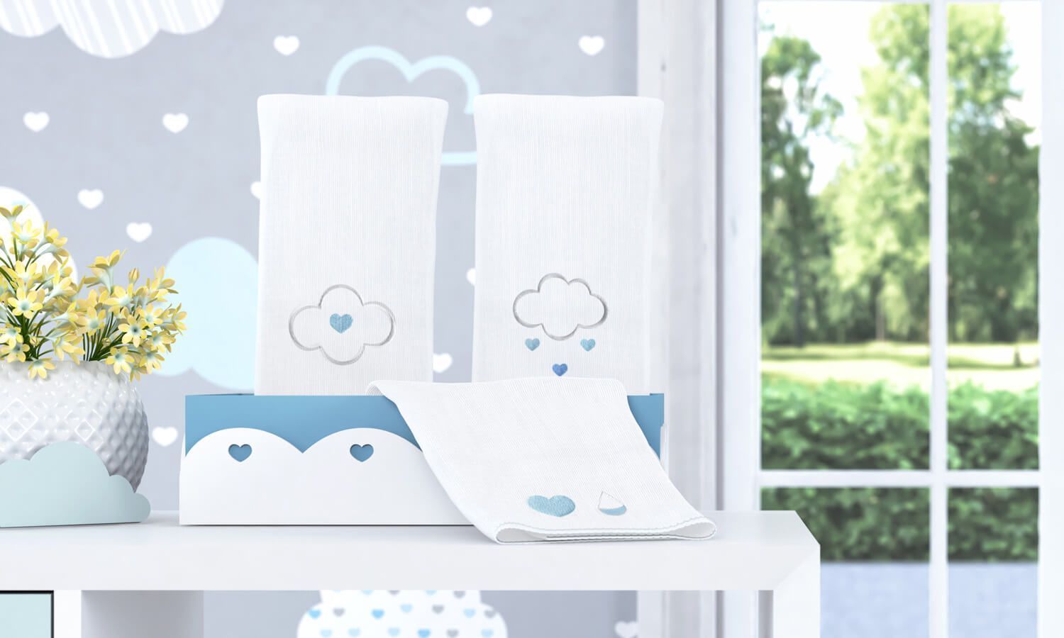 Jogo de Fraldas de Boca Chuva de Amor