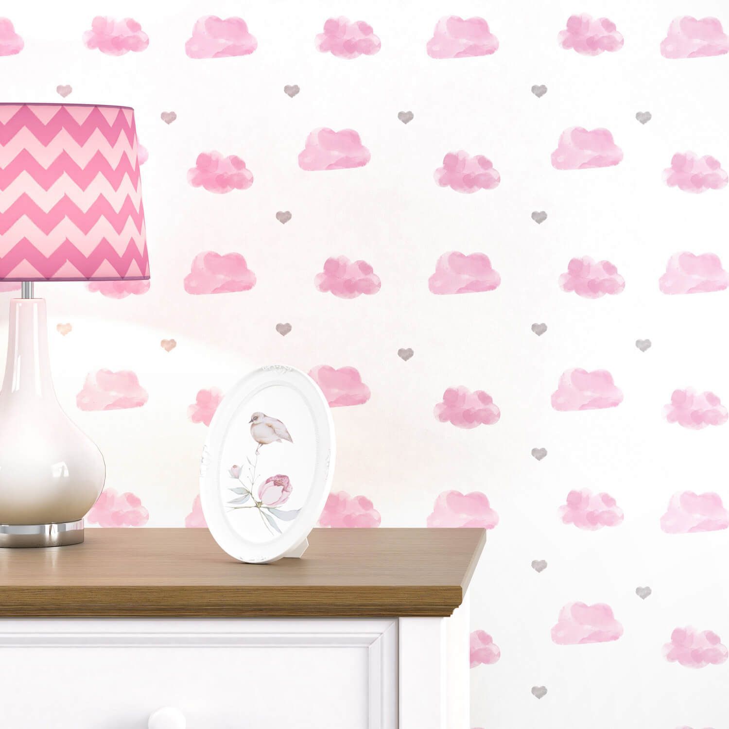 Papel de Parede Aquarela Chuva de Amor 3m