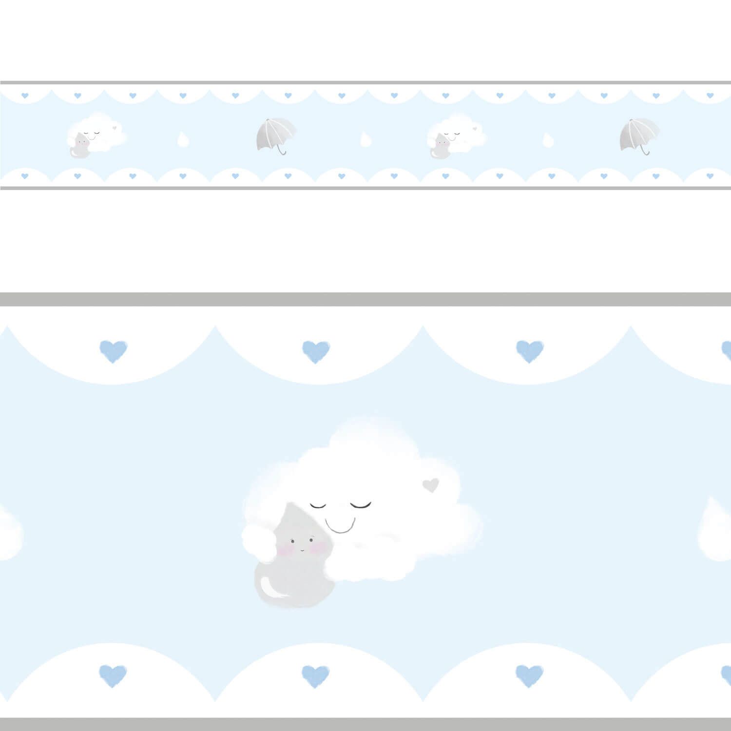 Faixa Adesiva de Parede Aquarela Chuva de Amor Rosa