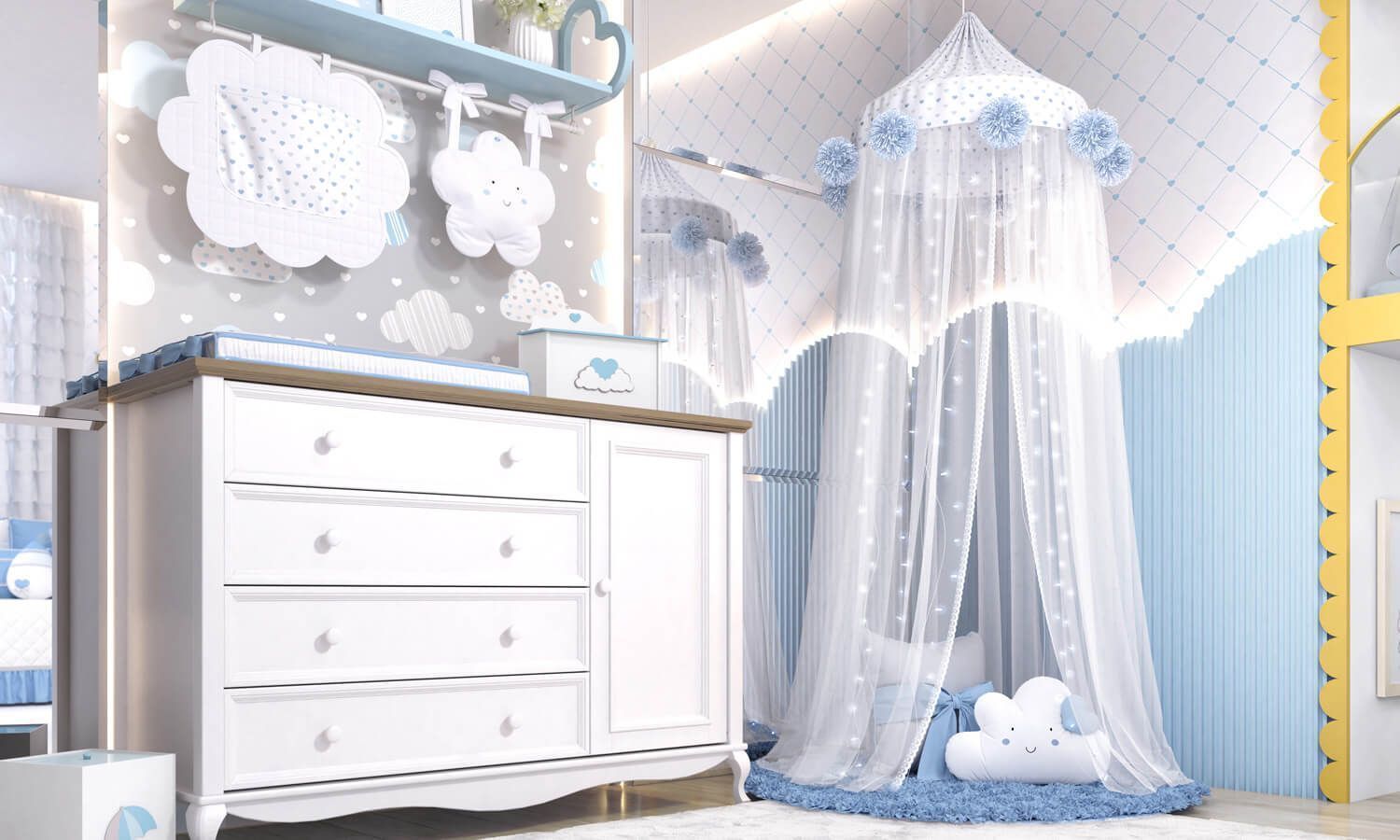 Porta Fraldas Varão Nuvem Chuva de Amor