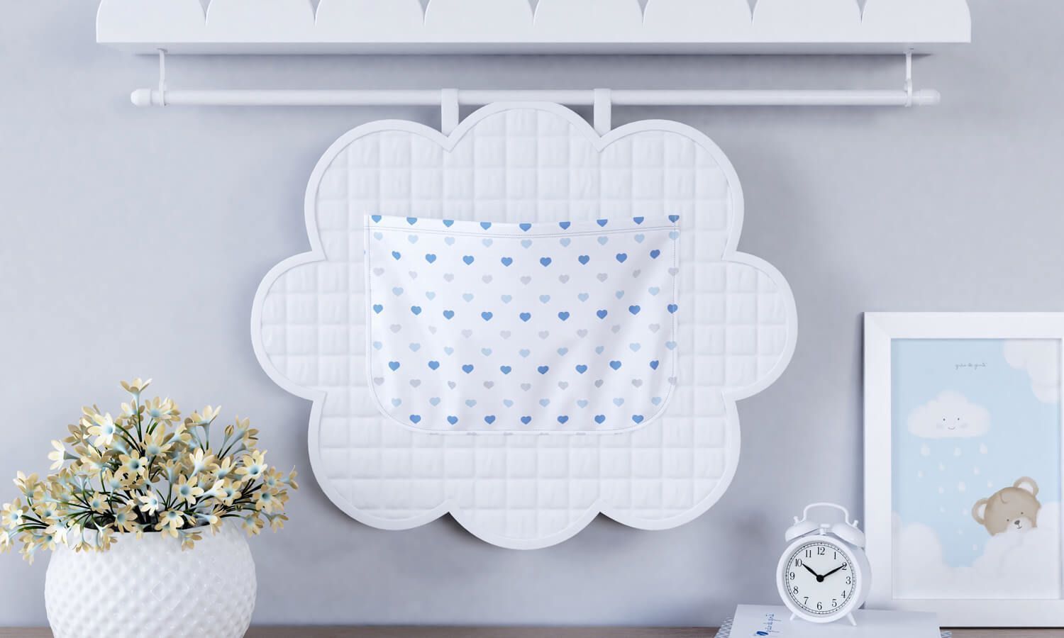 Porta Fraldas Varão Corações