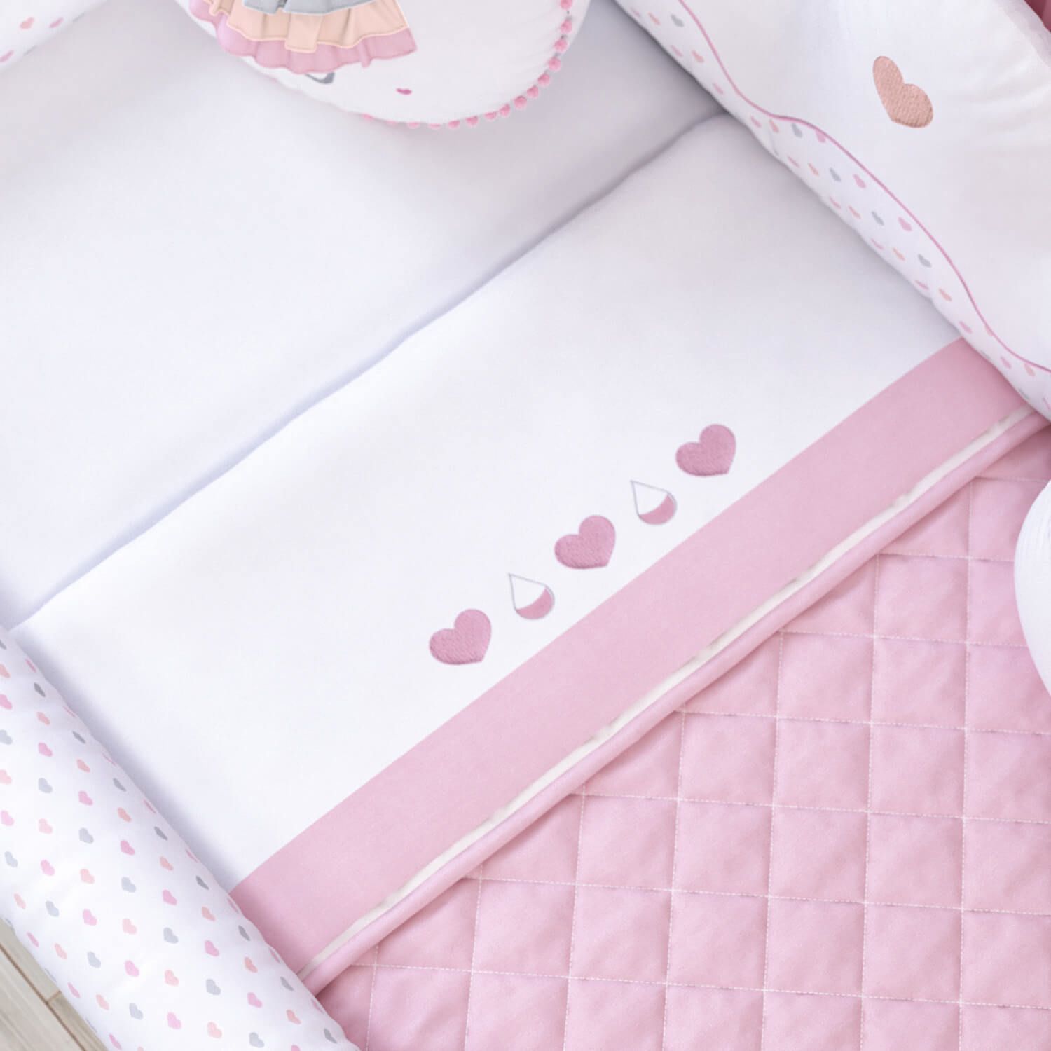 Jogo de Lençol Mini Cama Chuva de Amor