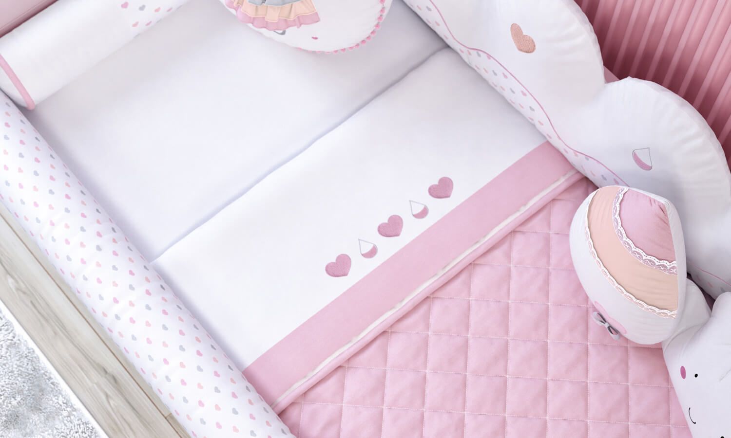 Jogo de Lençol Mini Cama Chuva de Amor