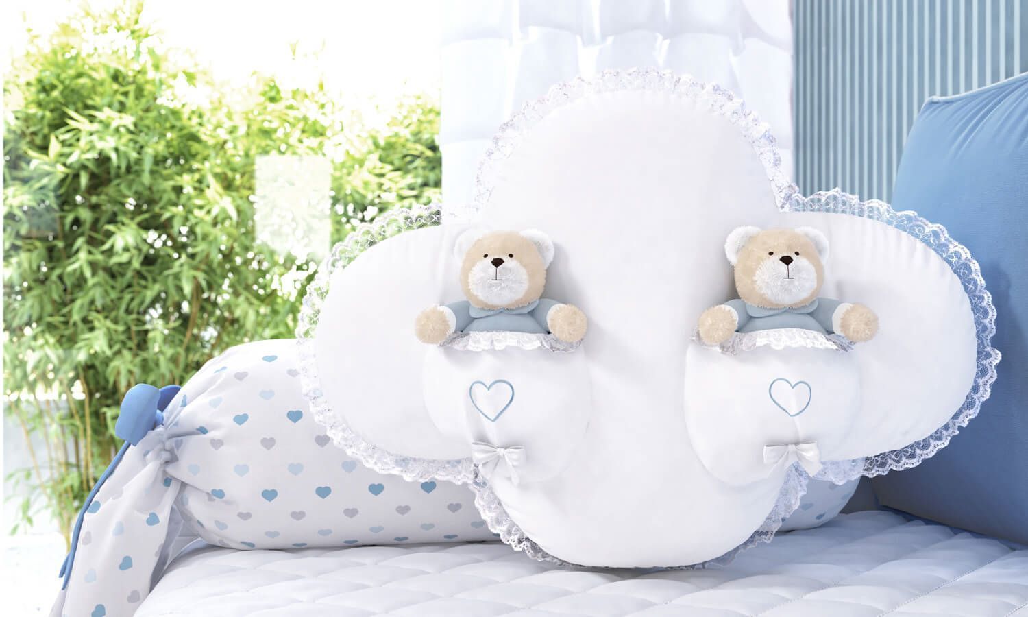 Almofada Nuvem com Ursinhos 56cm