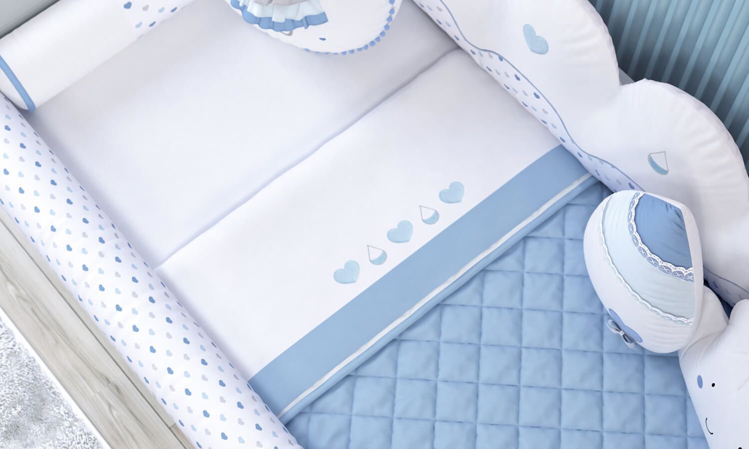 Jogo de Lençol Mini Cama Chuva de Amor