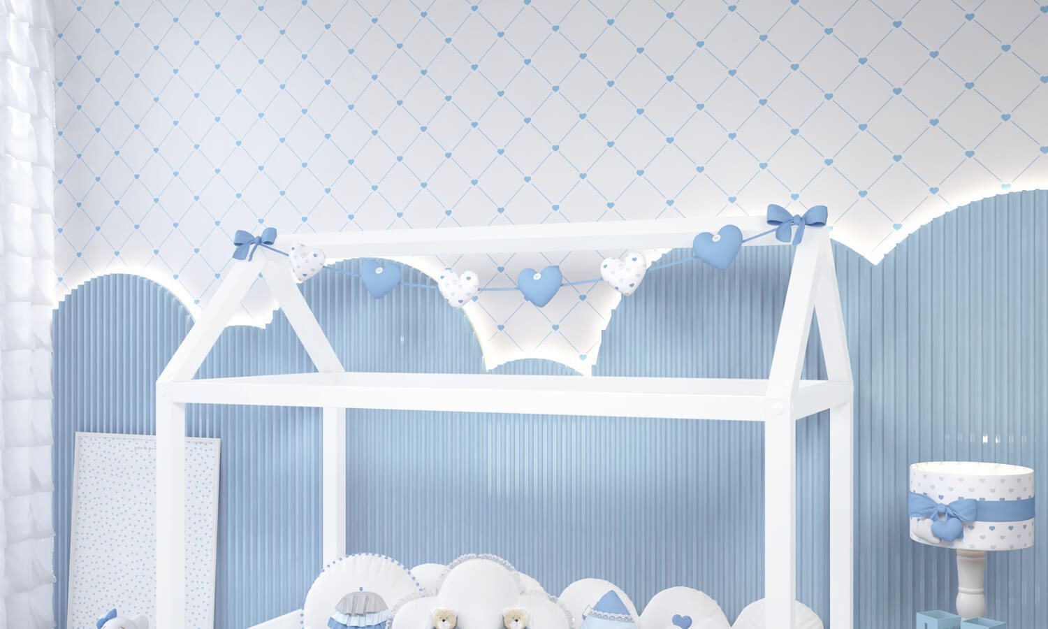 Varal de Cama Corações 1,60m