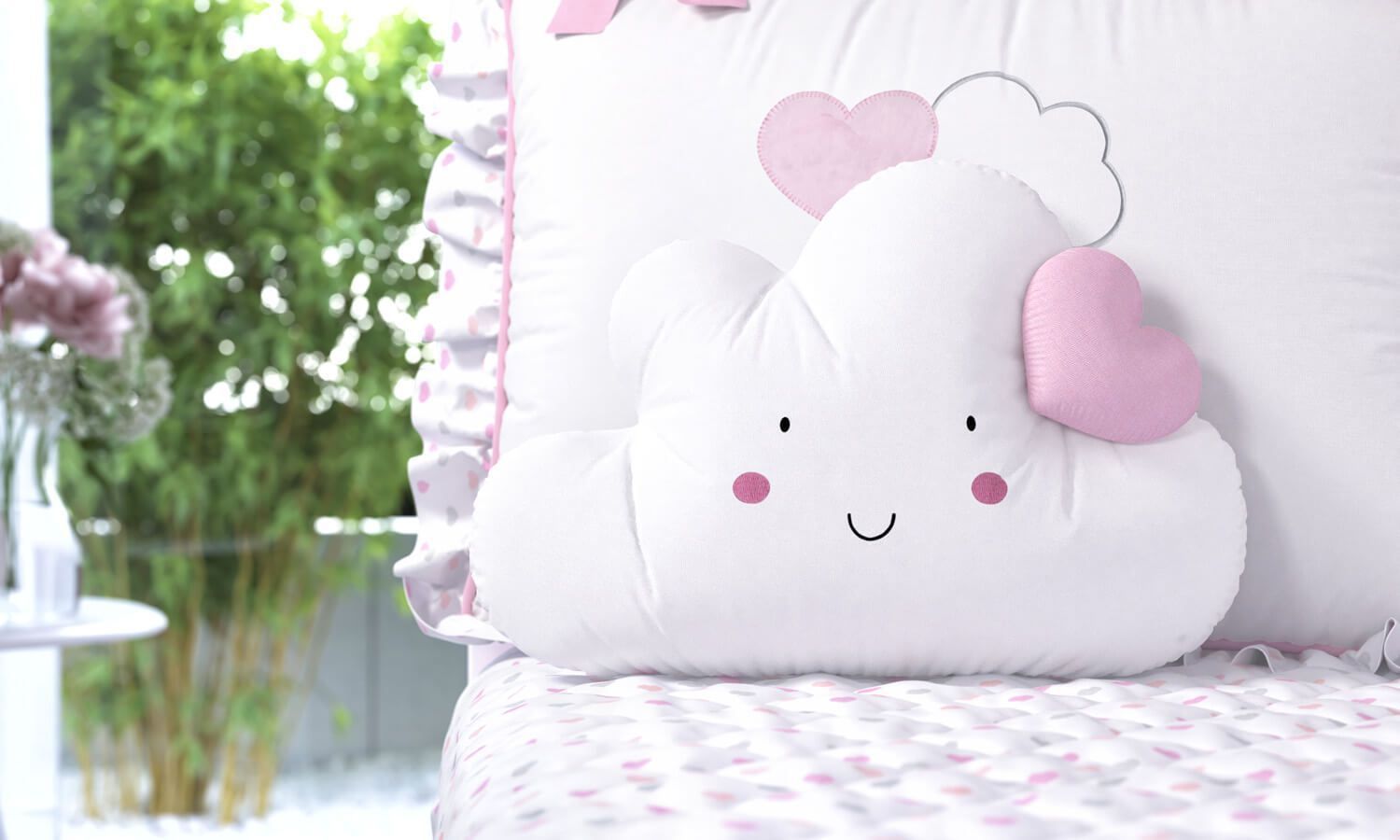 Almofada Nuvem Coração 42cm