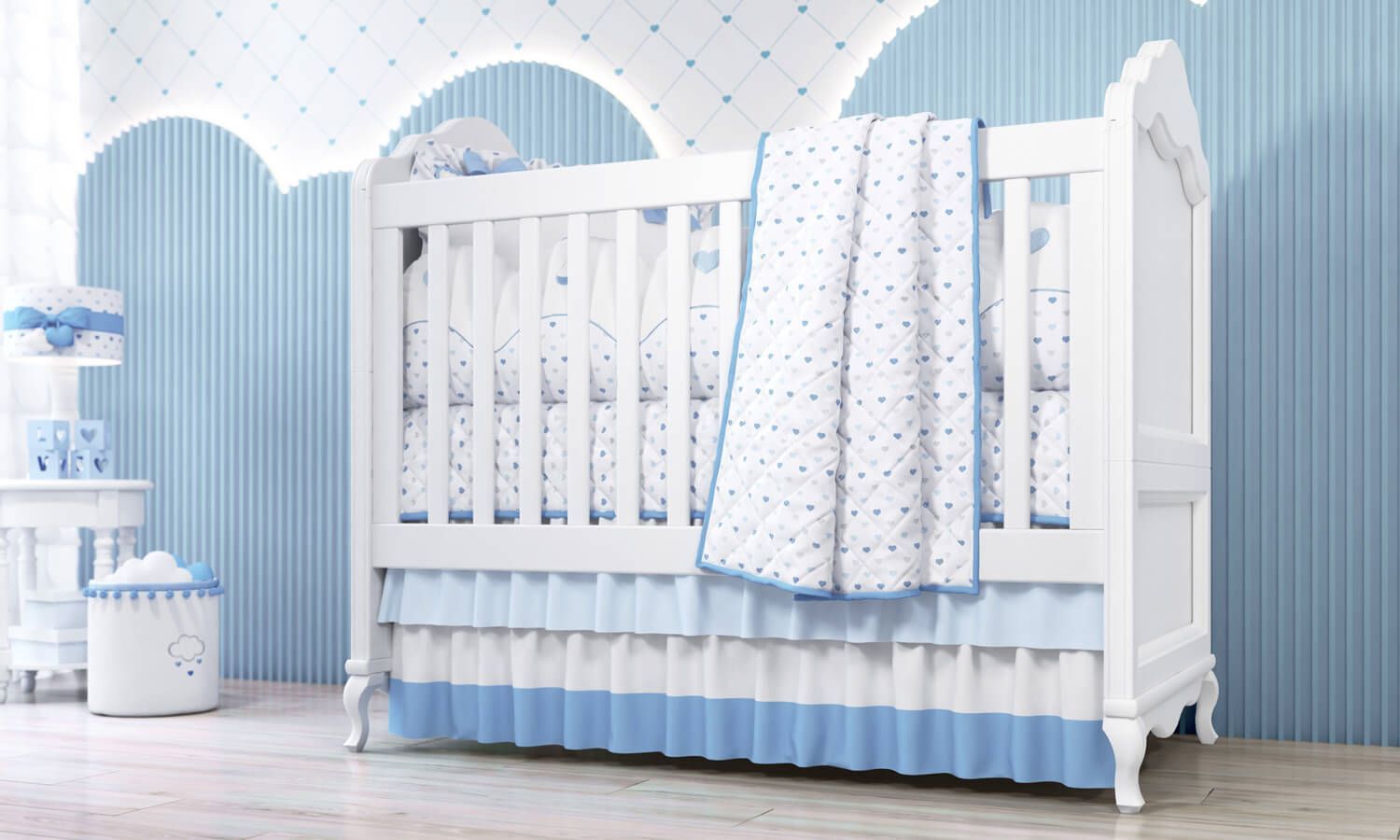 Edredom de Berço Matelado Corações