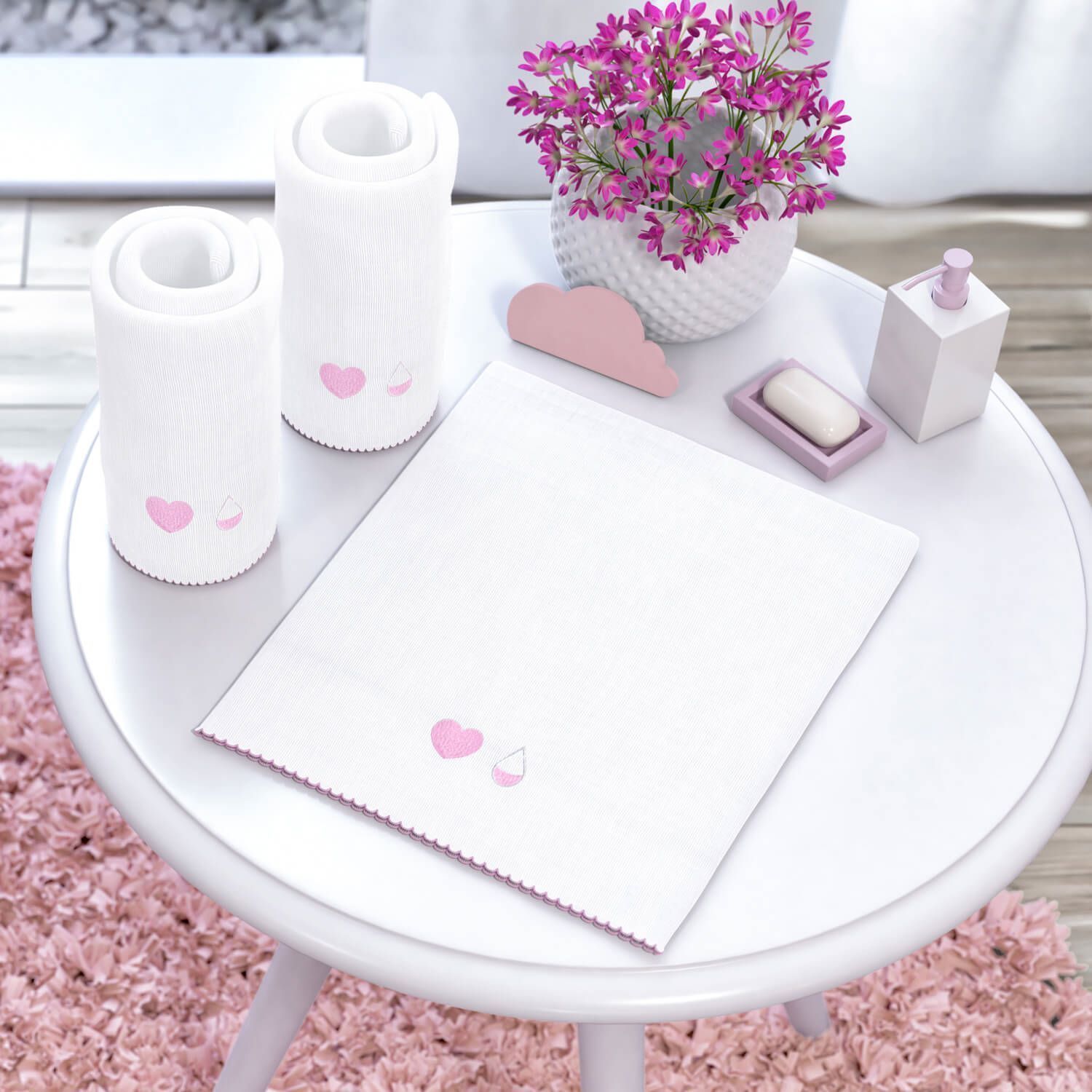 Jogo de Fraldas Ombro Chuva de Amor com 3