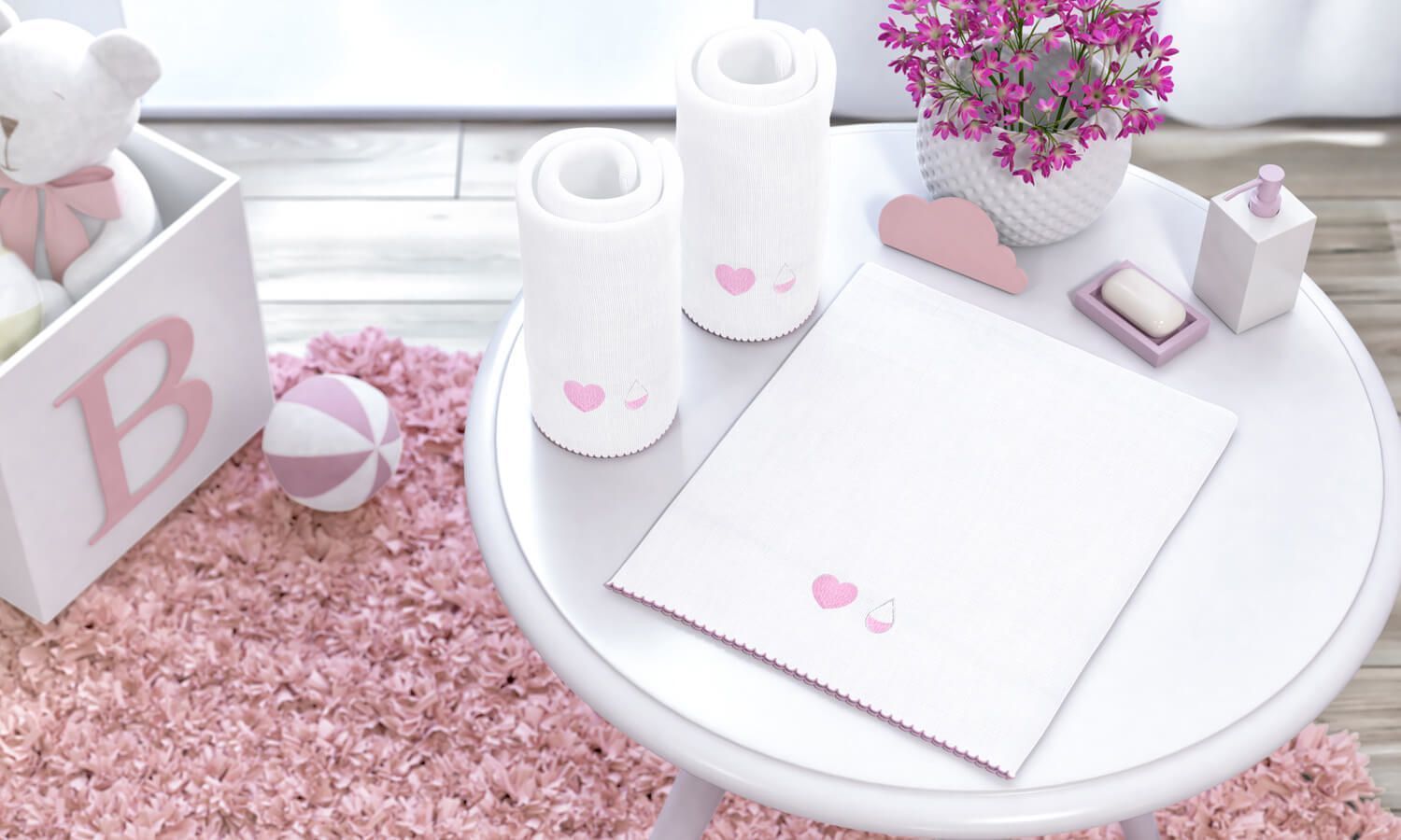 Jogo de Fraldas Ombro Chuva de Amor com 3