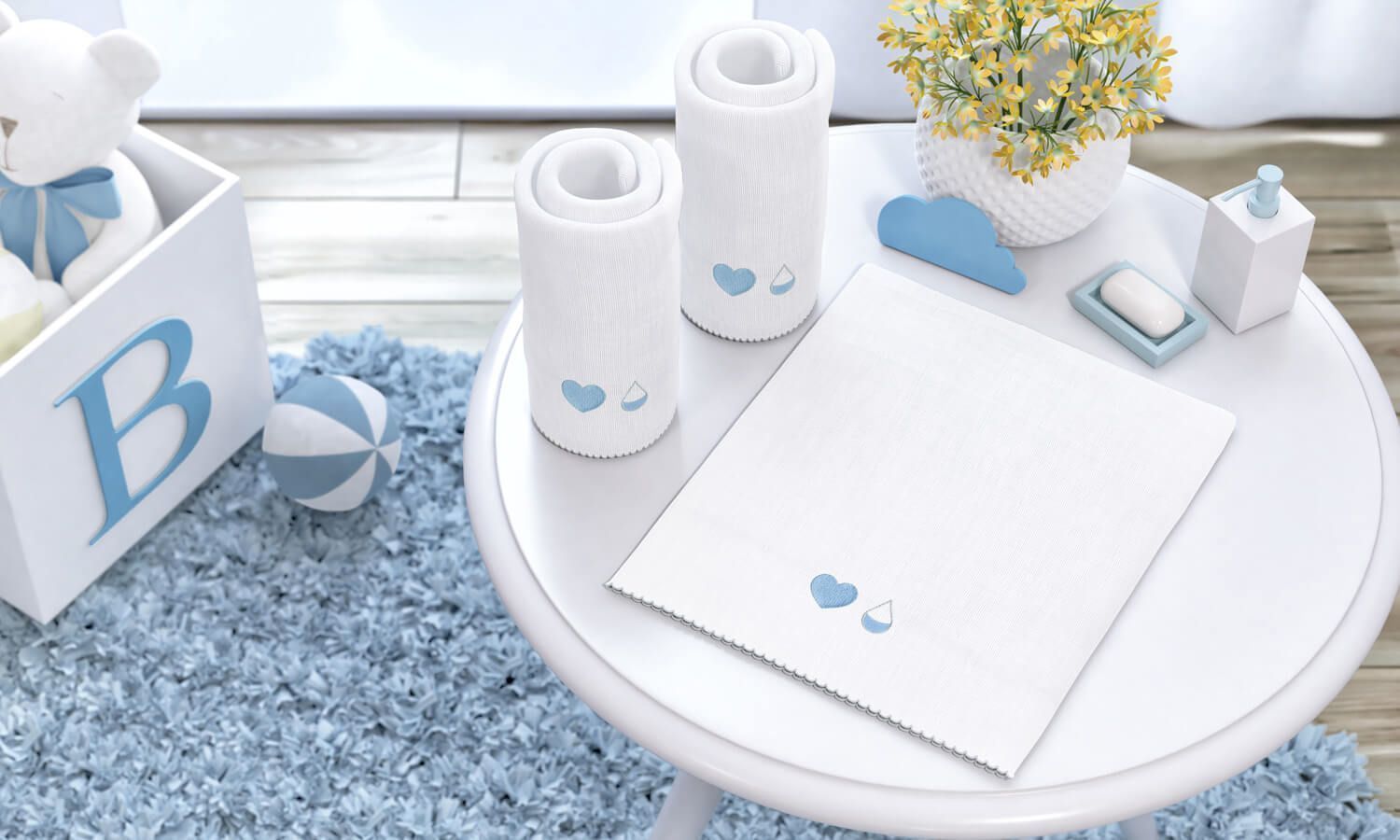 Jogo de Fraldas Ombro Chuva de Amor com 3