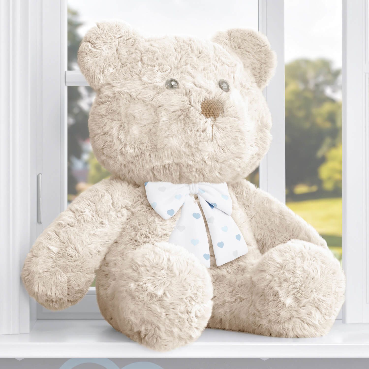 Urso de Pelúcia com Laço Chuva de Amor Azul 52cm