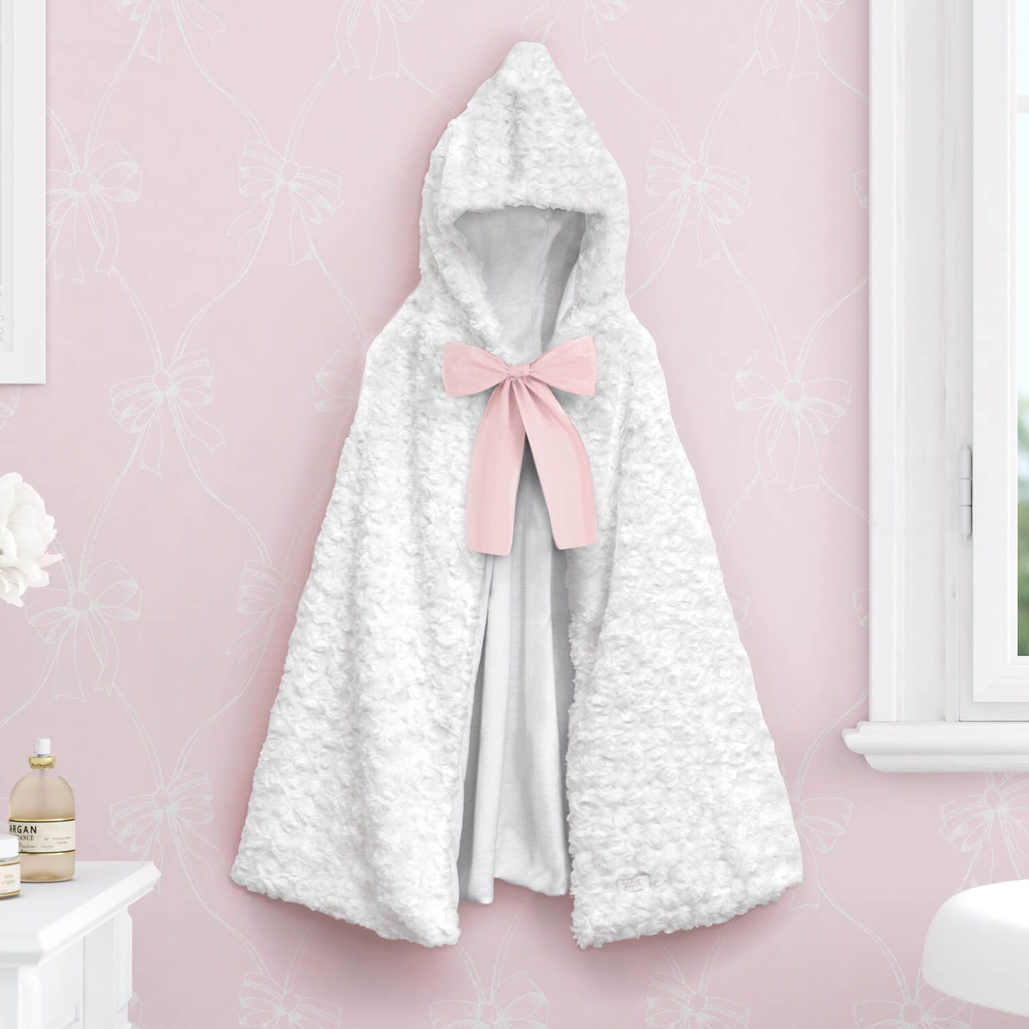 Manta com Capuz Pelúcia Flower Princesa Clássica