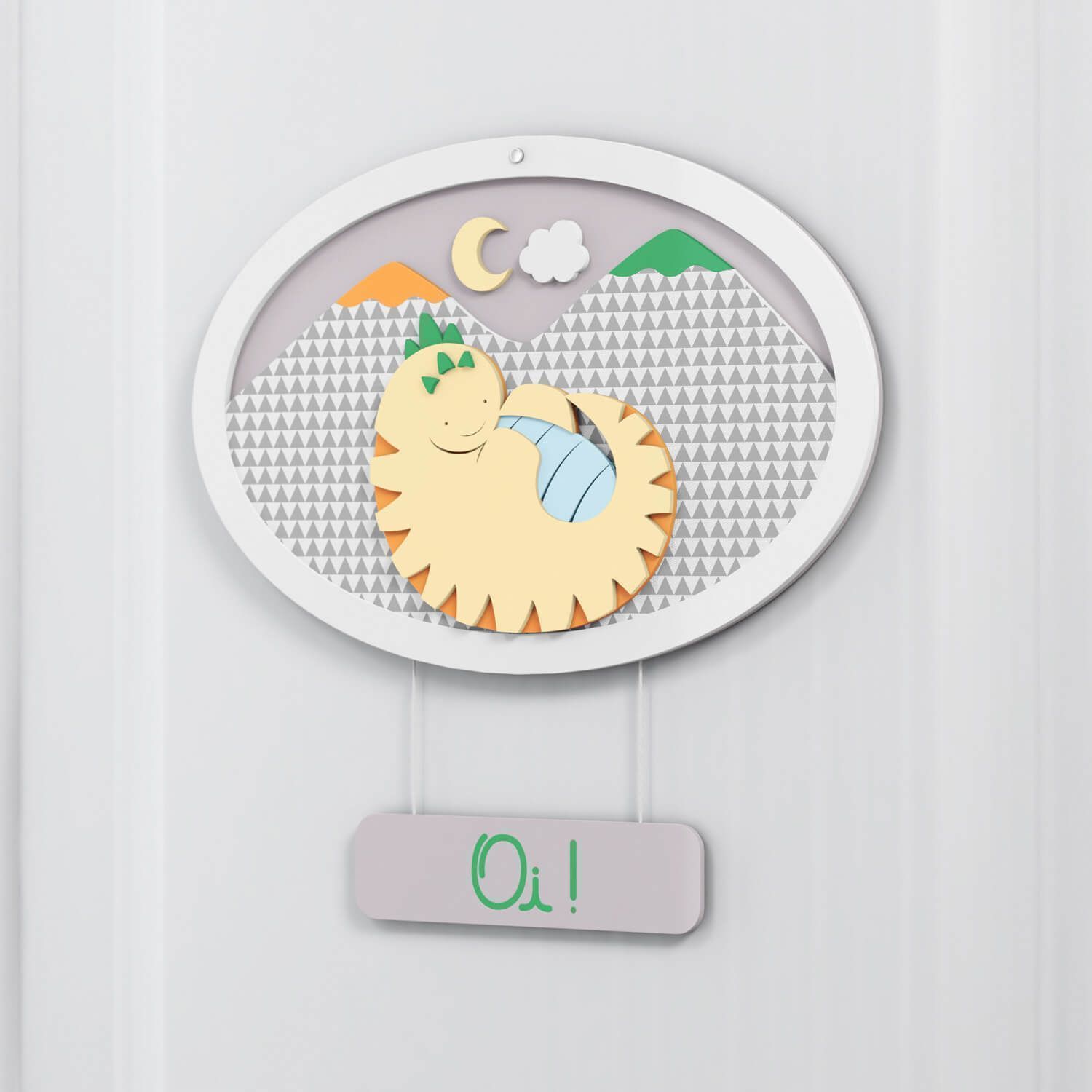 Porta Maternidade Personalizado Amiguinho Dino Lelo