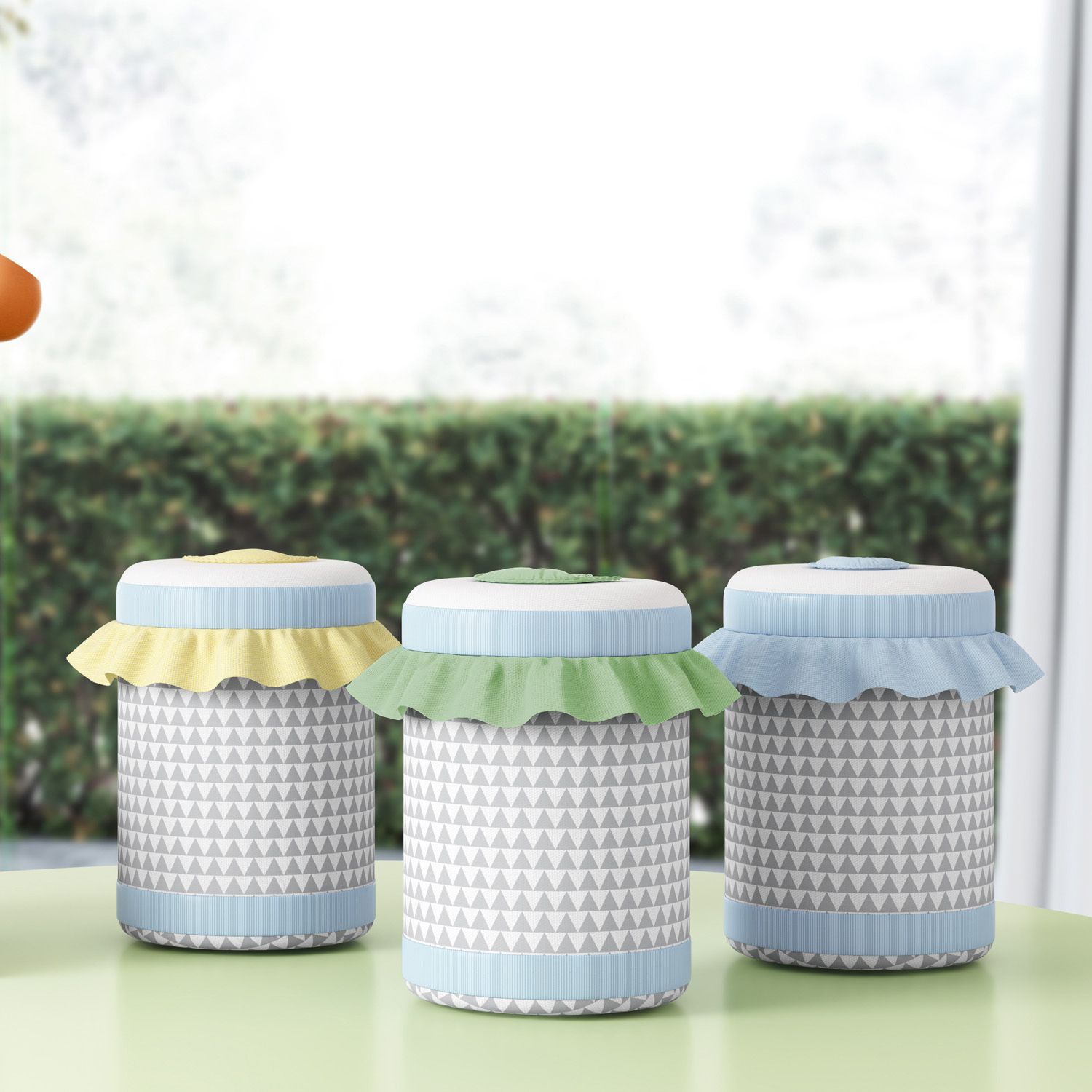 Jogo de Potes Triângulos Cinza