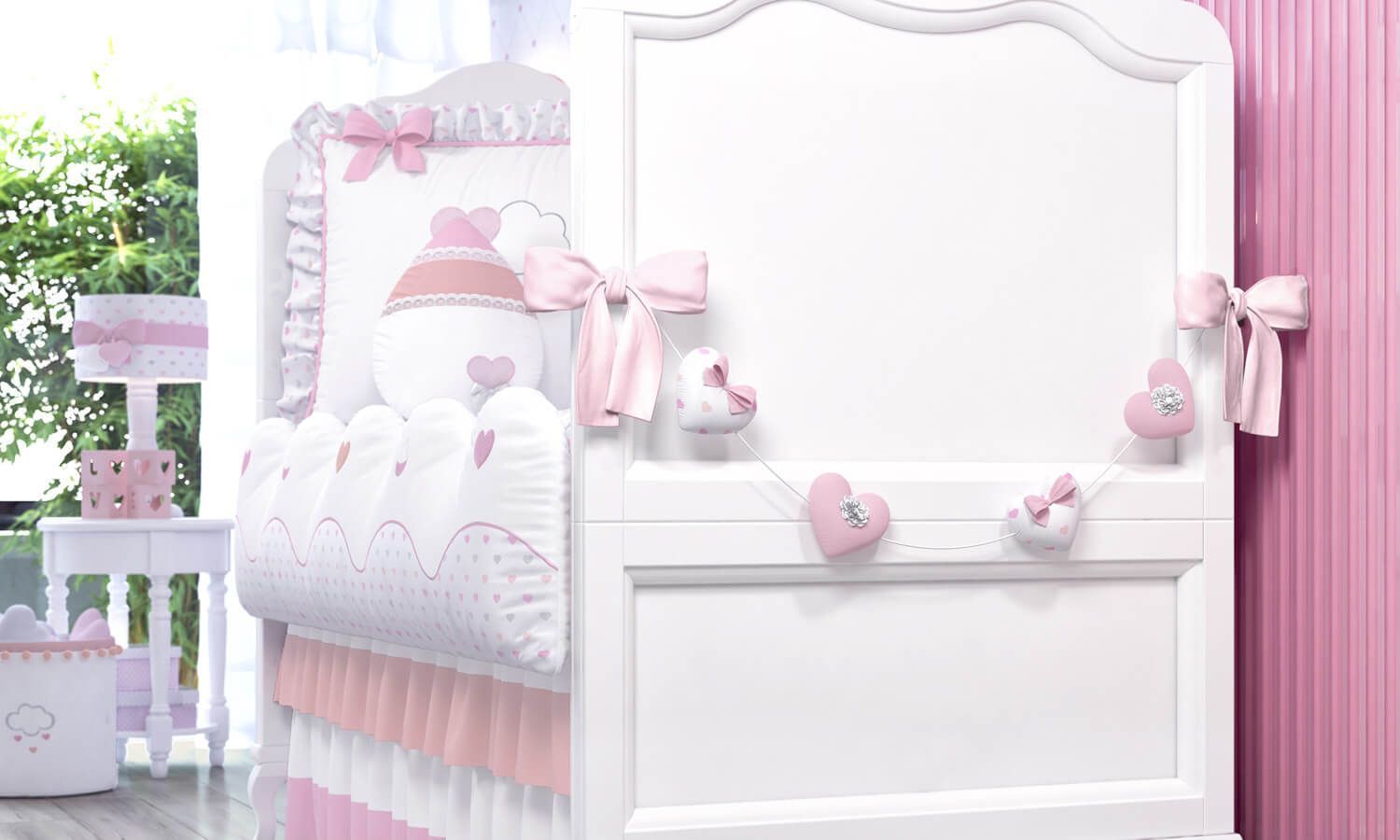 Varal de Cama Corações 1,60m