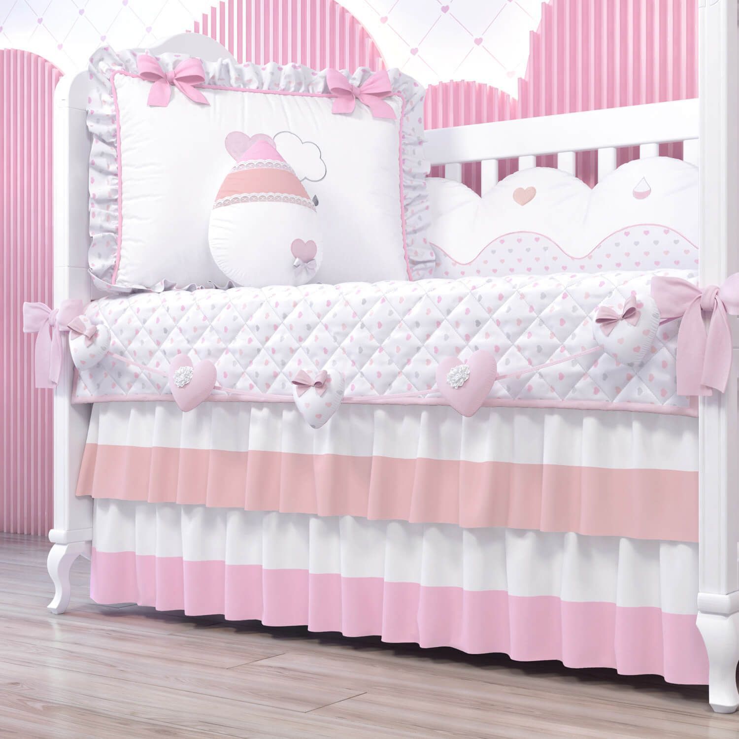 Varal de Cama Corações 1,60m