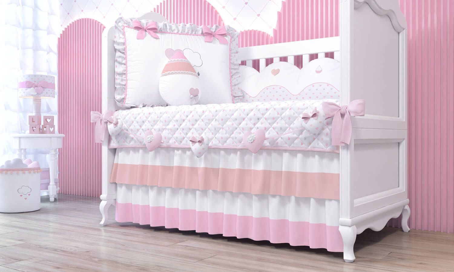 Varal de Cama Corações 1,60m