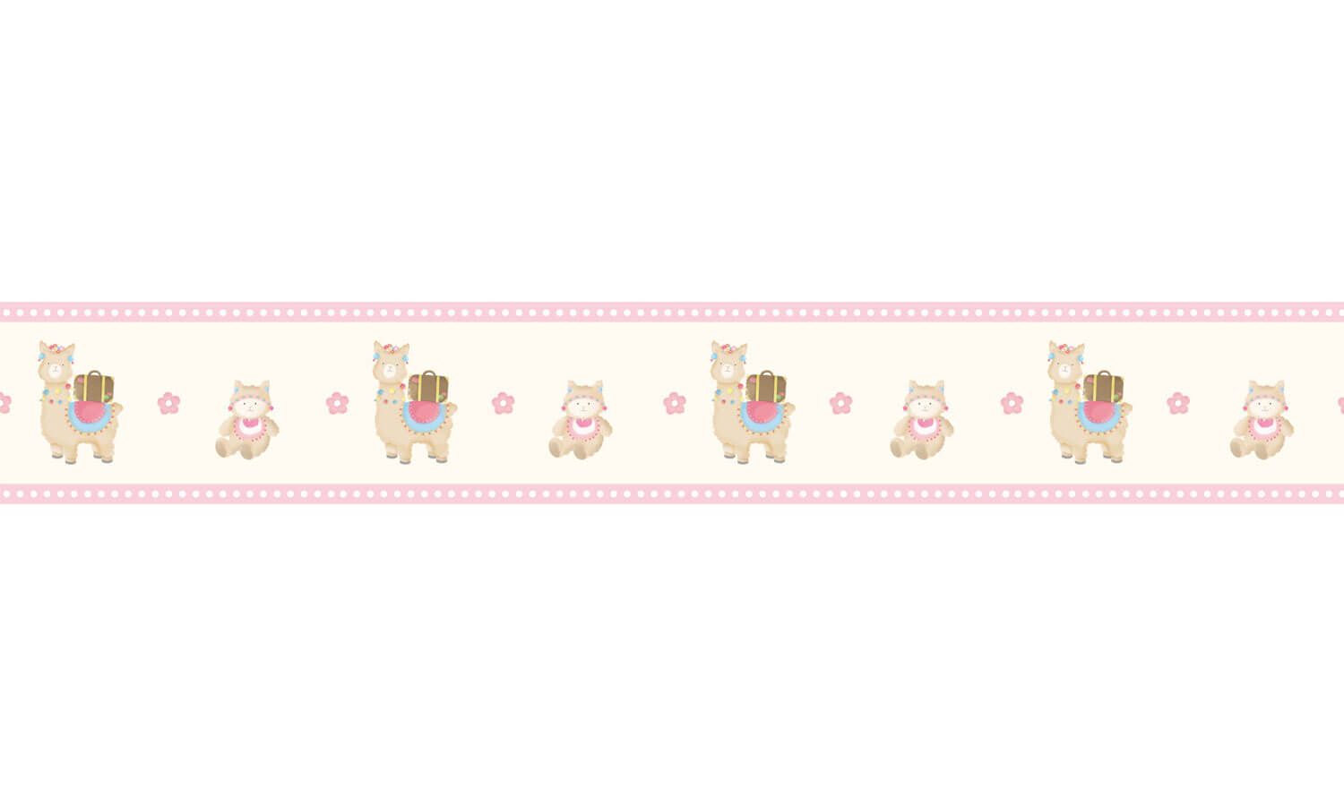 Faixa Adesiva de Parede Amiguinhas Lhamas