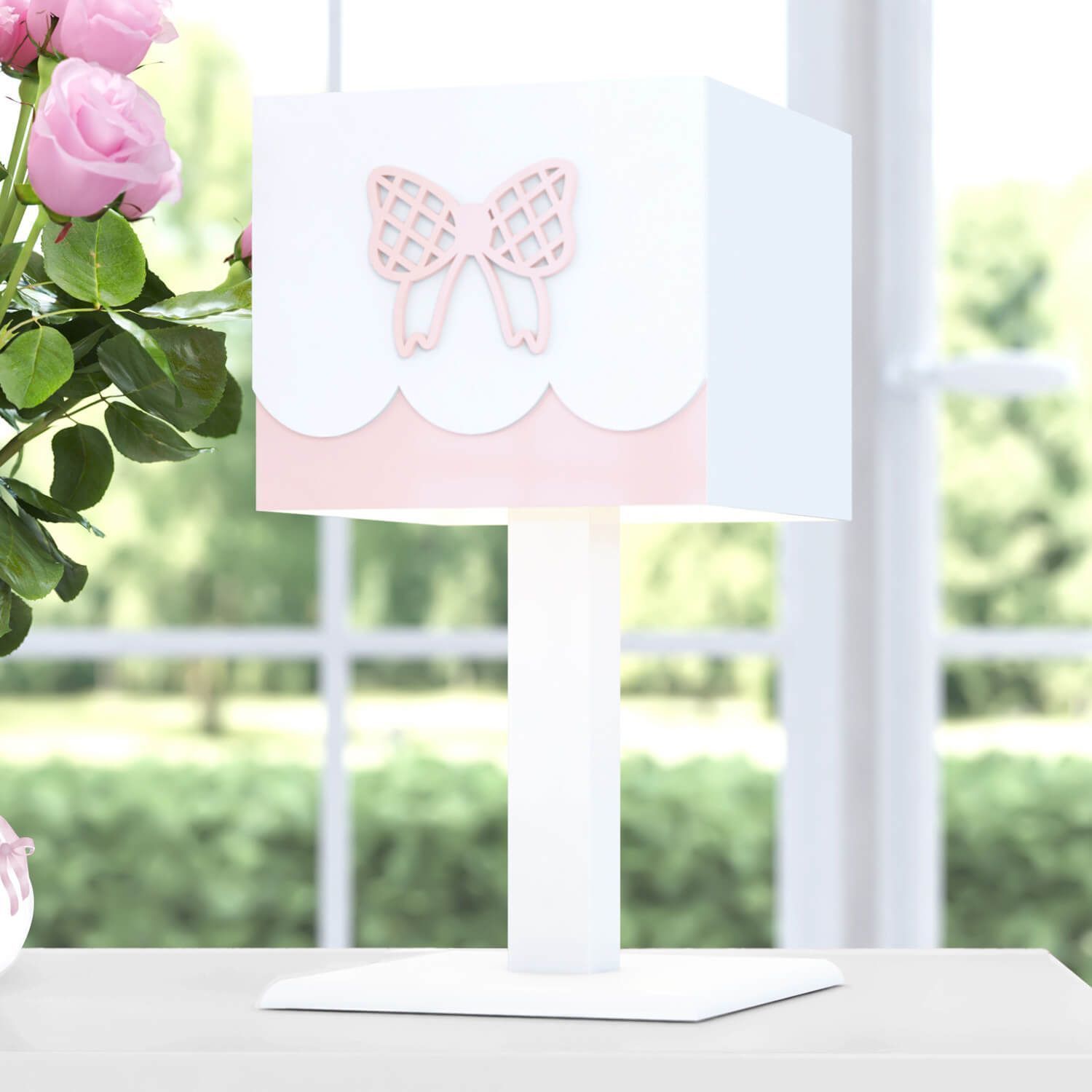 Abajur MDF Lacinho Rosa