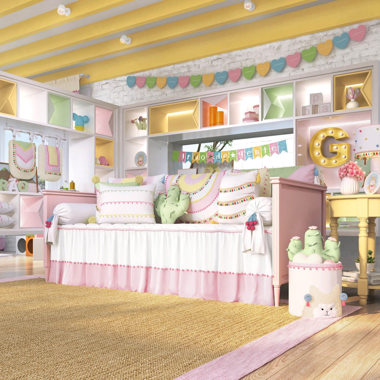 Kit Cama Babá Amiguinhas Lhamas