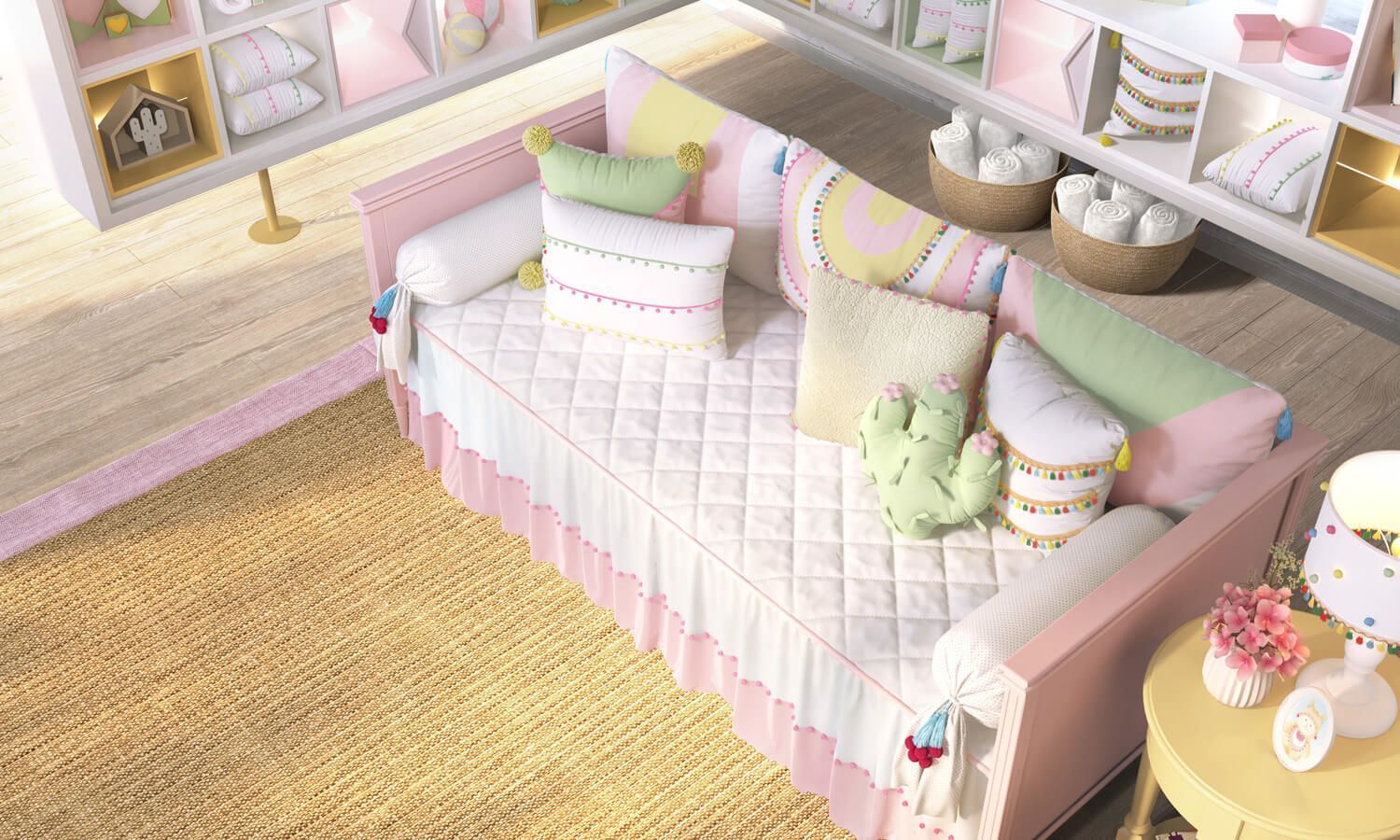 Kit Cama Babá Amiguinhas Lhamas