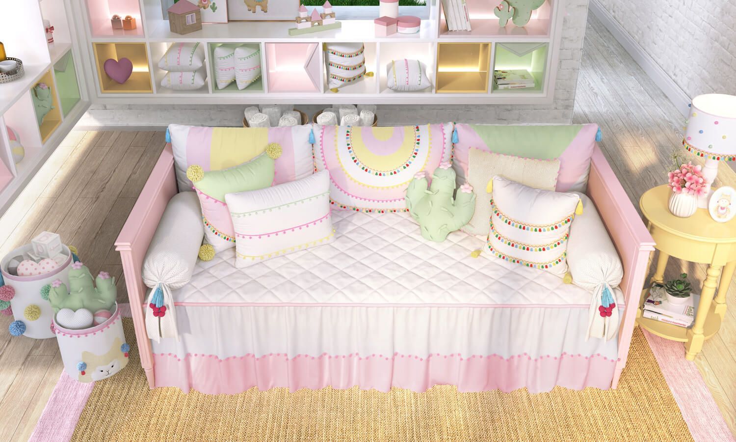 Kit Cama Babá Amiguinhas Lhamas