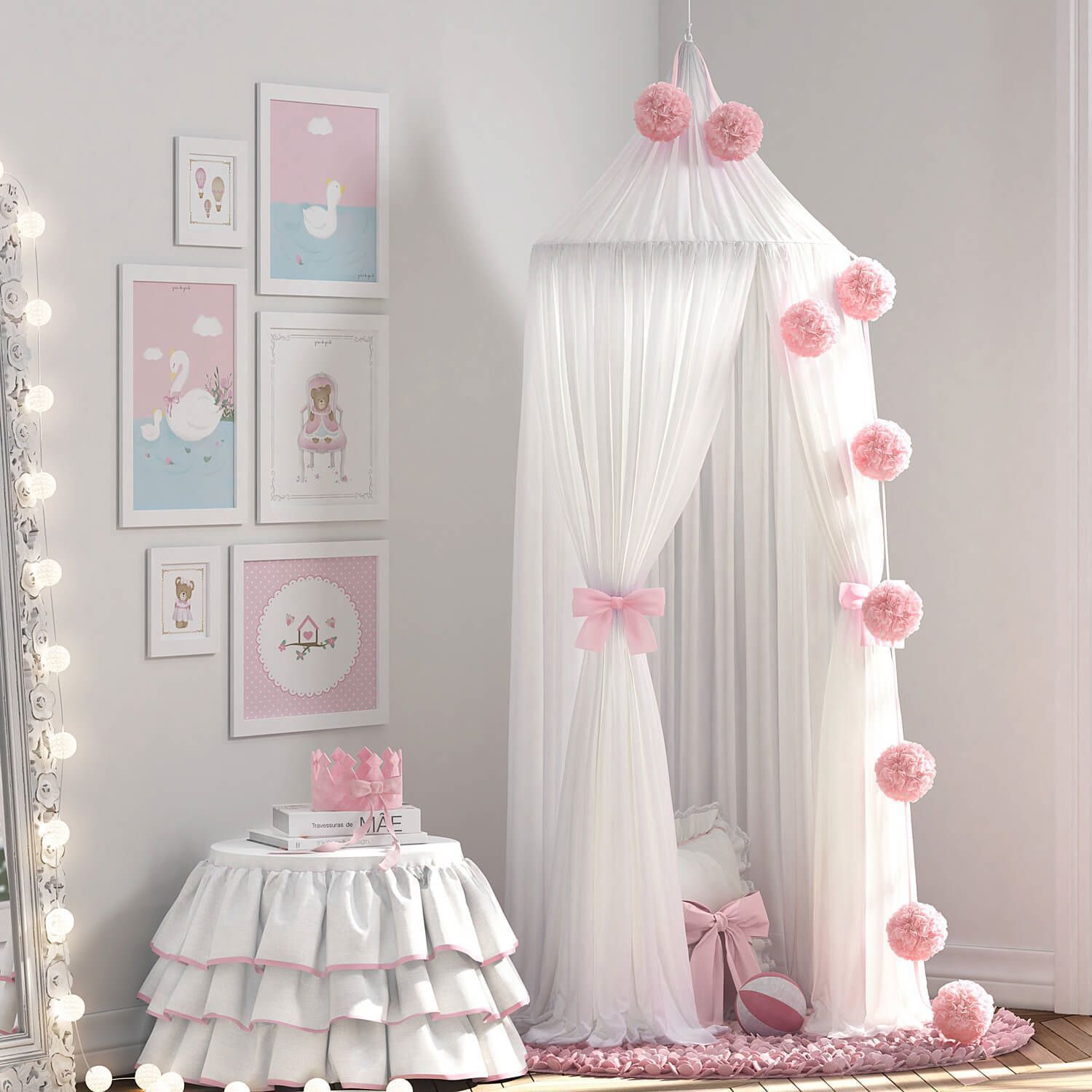 Tenda Dossel com Pompom Princesa Clássica