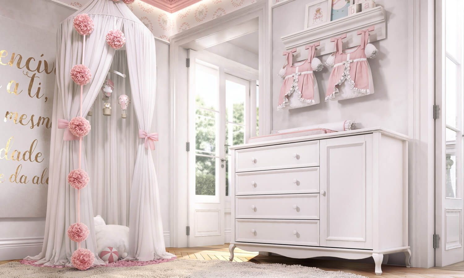 Tenda Dossel com Pompom Princesa Clássica