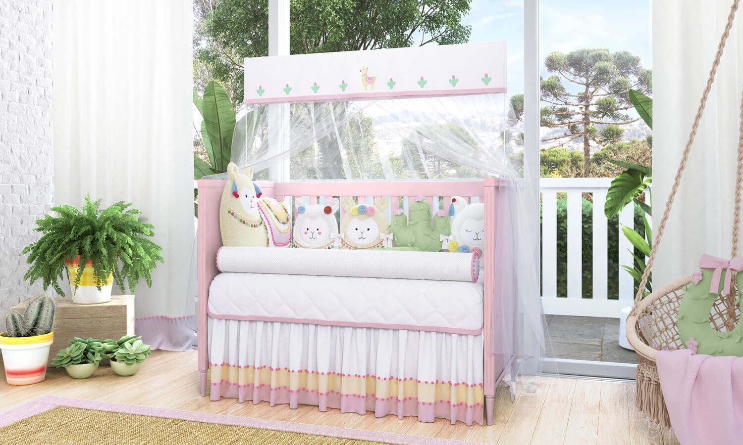 Kit Berço Amiguinhas Lhamas