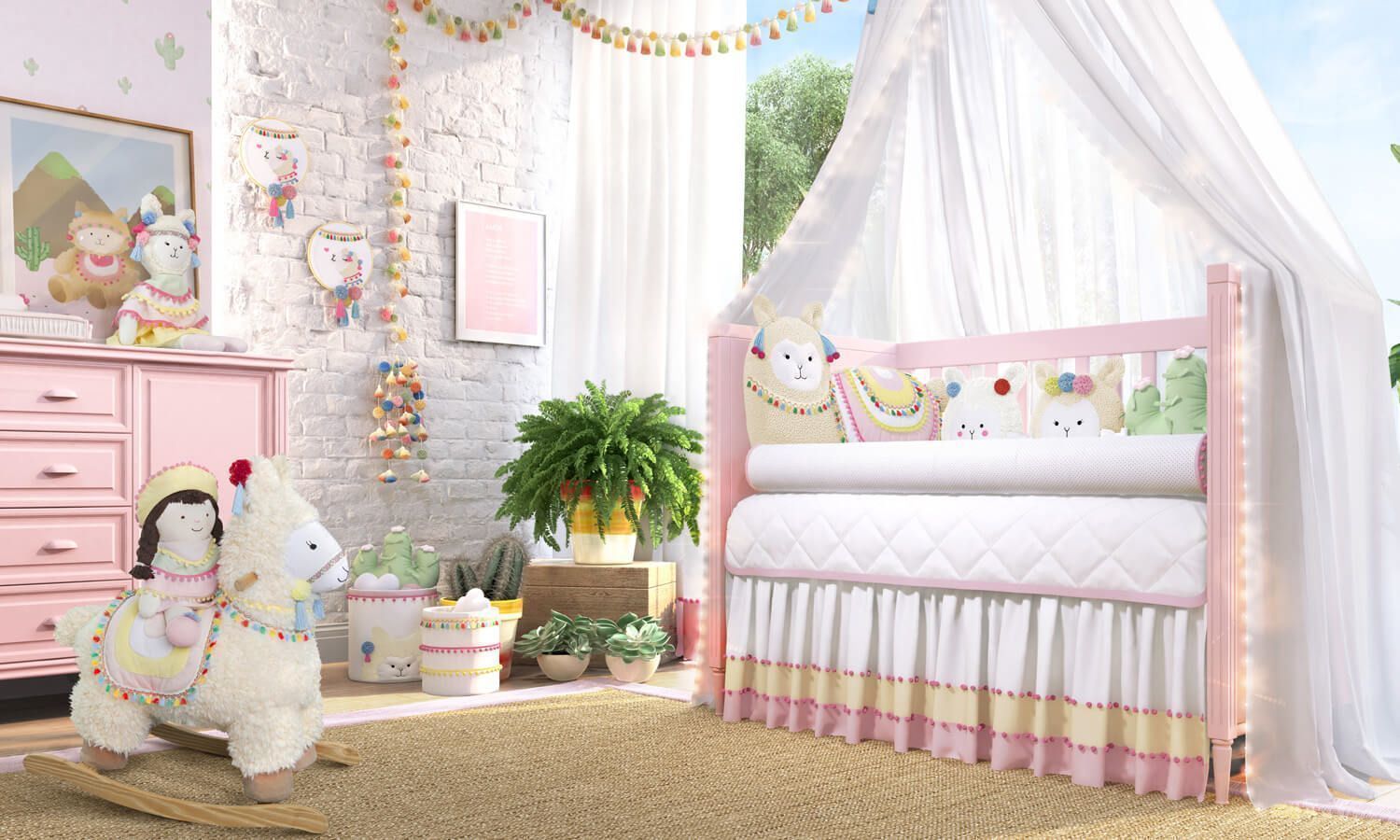 Kit Berço Amiguinhas Lhamas