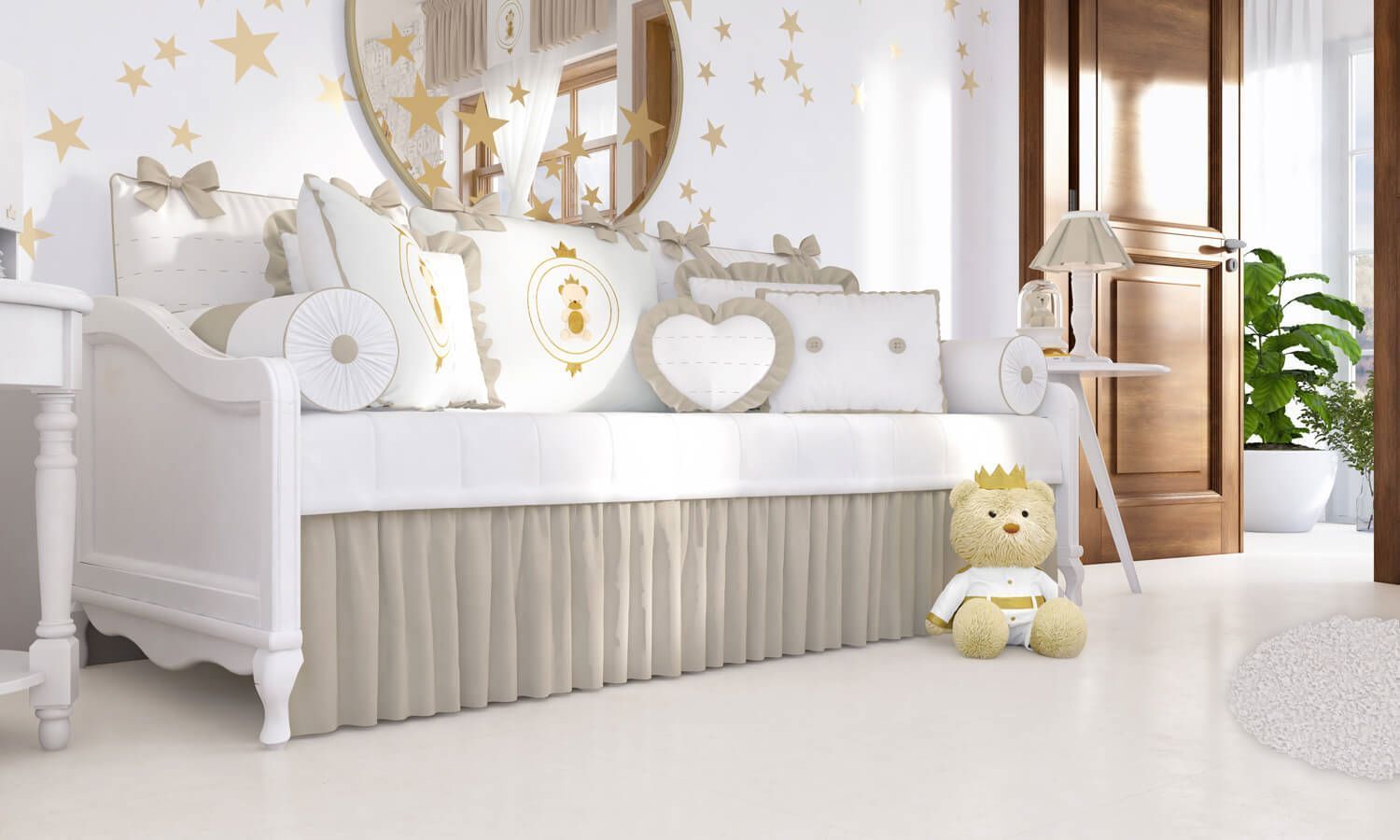 Kit Cama Babá Urso Teddy Realeza