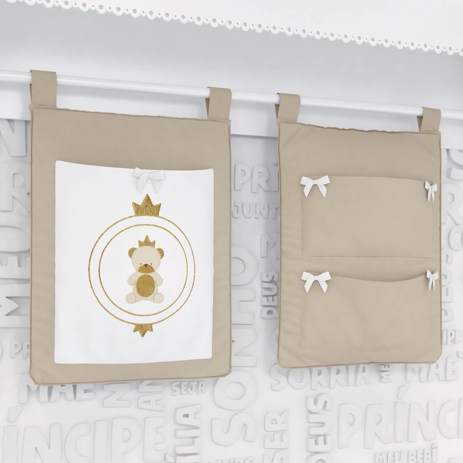 Porta Fraldas Varão Urso Teddy Realeza