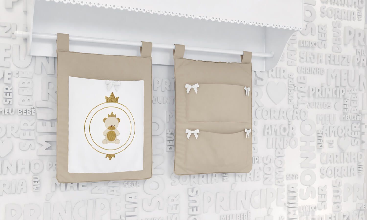 Porta Fraldas Varão Urso Teddy Realeza