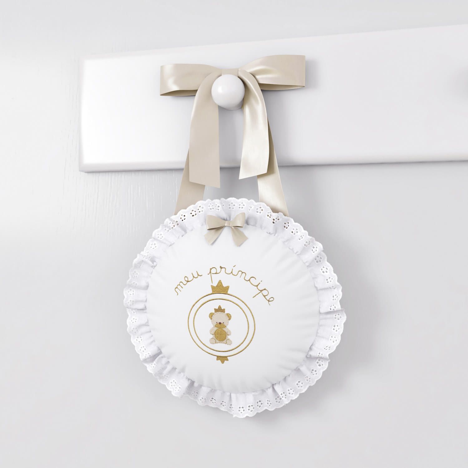 Medalhão Maternidade Urso Teddy Realeza