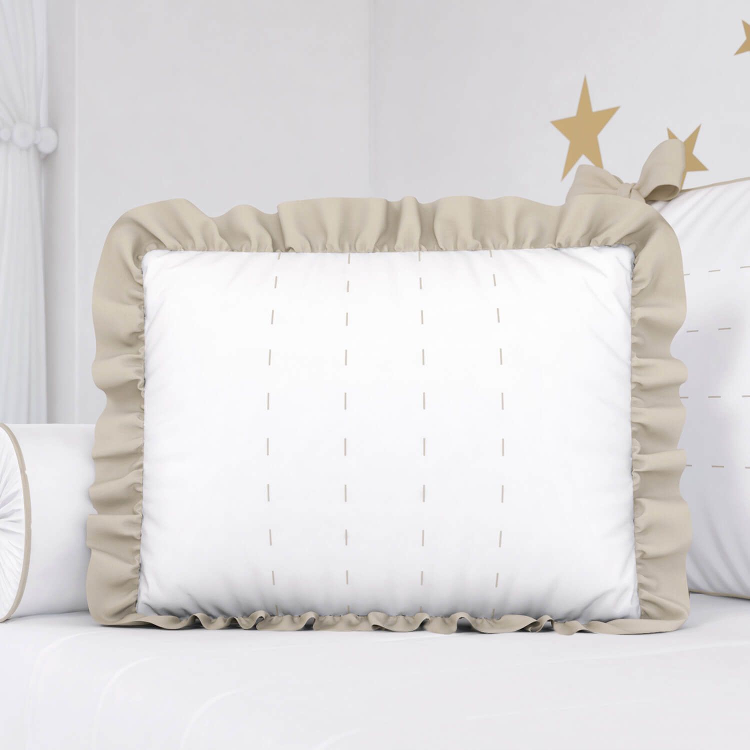 Almofada com Babado Azul Marinho 43cm