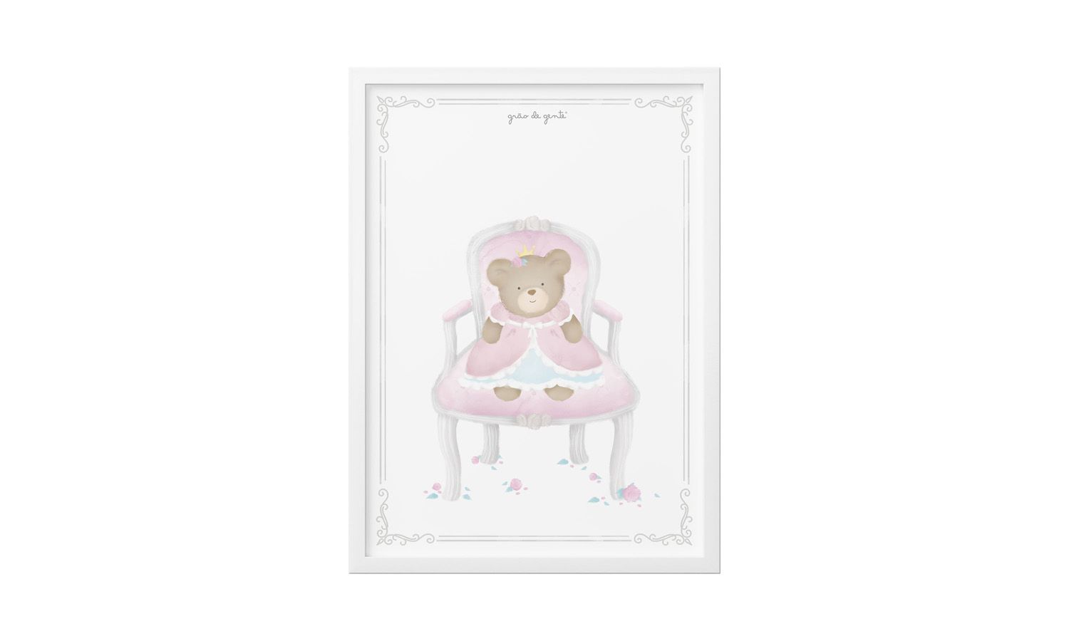 Quadro Ursinha Princesa Clássica 34cm 