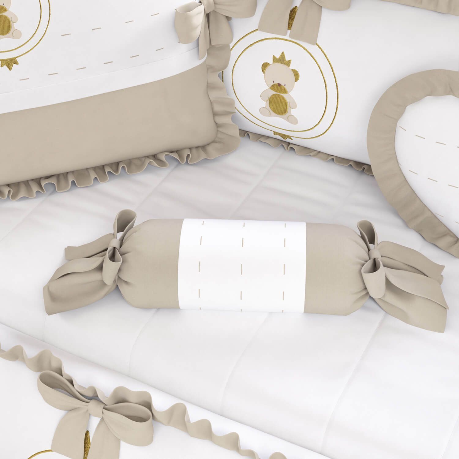 Almofada Apoio Bala Urso Teddy Realeza 60cm