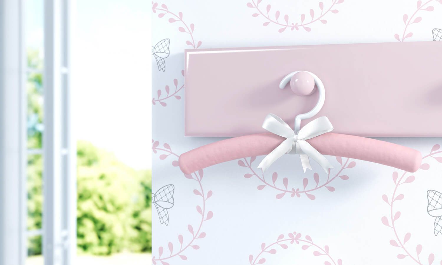 Kit Cabides Rosa/Branco