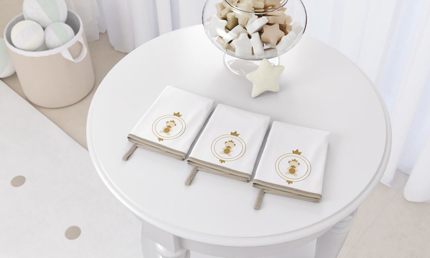 Jogo de Fraldas de Boca Malha Urso Teddy Realeza