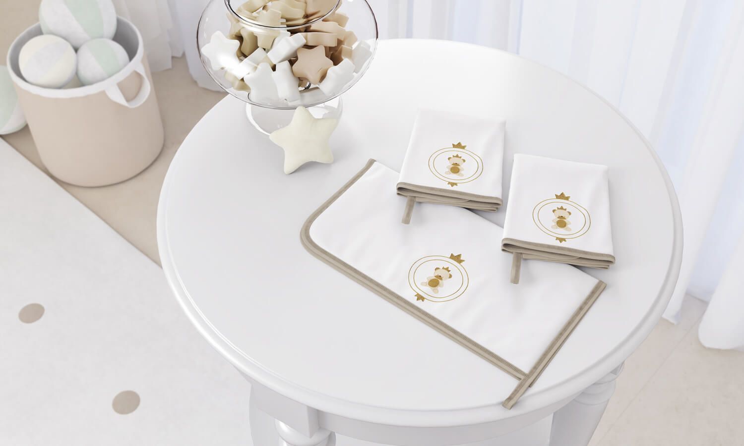 Jogo de Fraldas de Boca Malha Urso Teddy Realeza