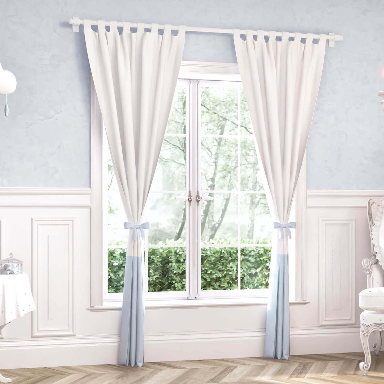 Cortina para Varão com Laço Bege