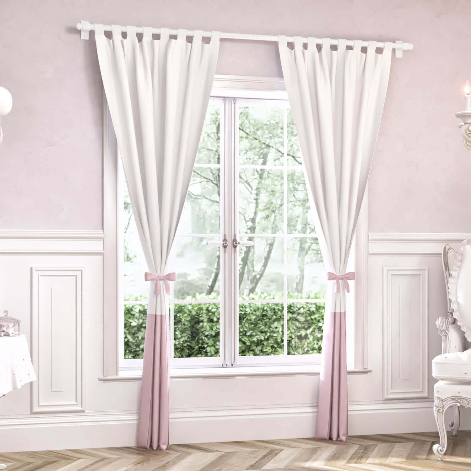 Cortina para Varão com Laço Bege