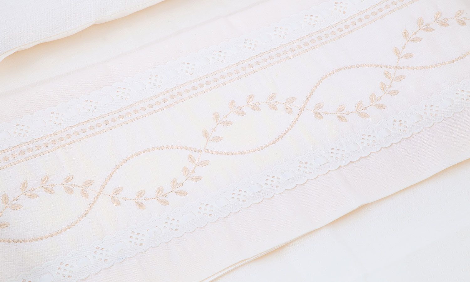 Jogo de Lençol Mini Berço Ramo Branco