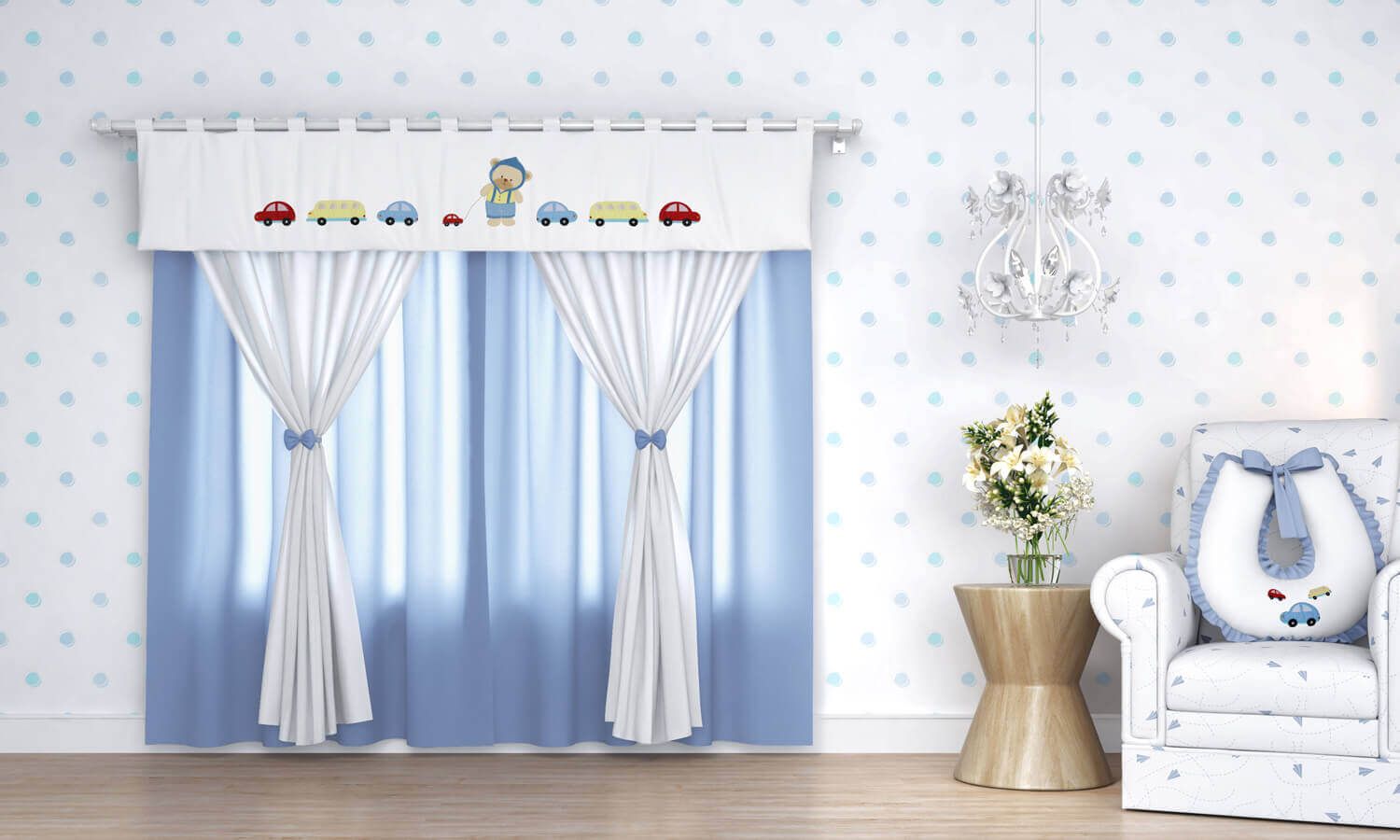 Cortina Ursinho Bebê 1,50m