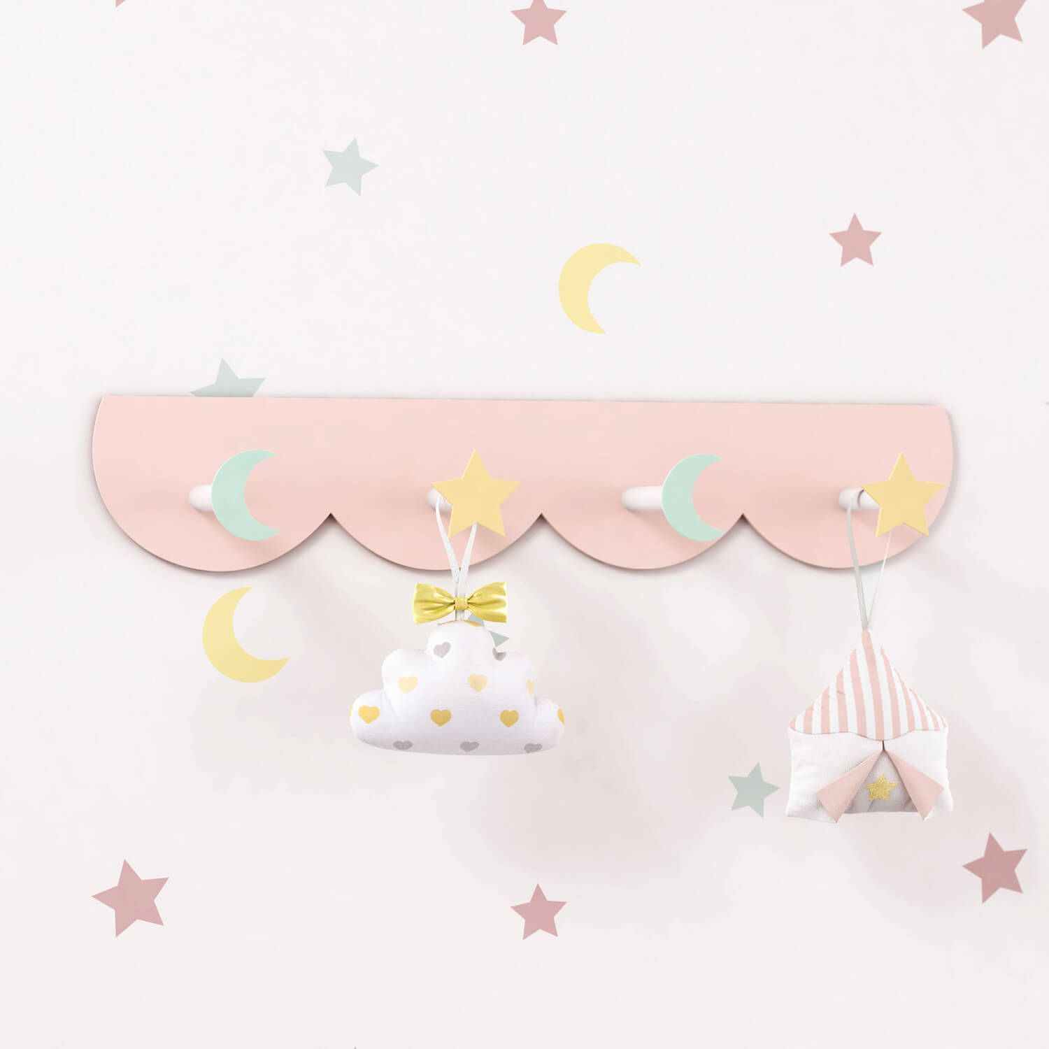 Cabideiro de Parede Lua e Estrela